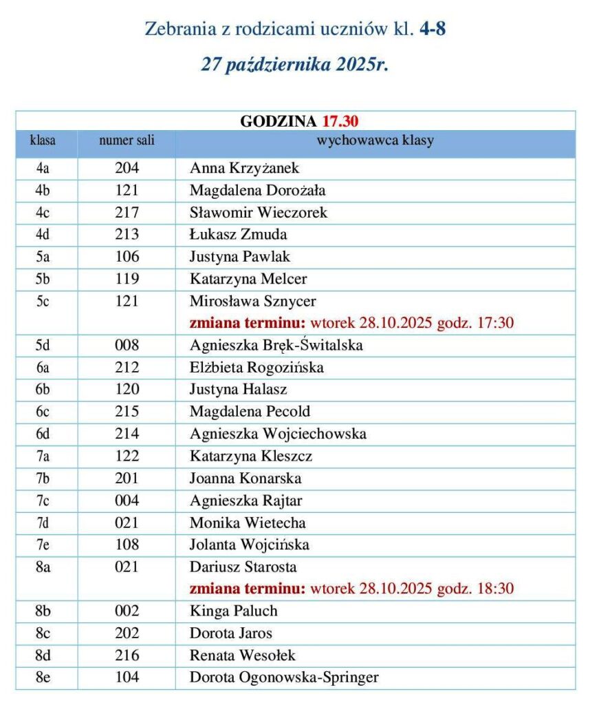 zebrania pazdziernik